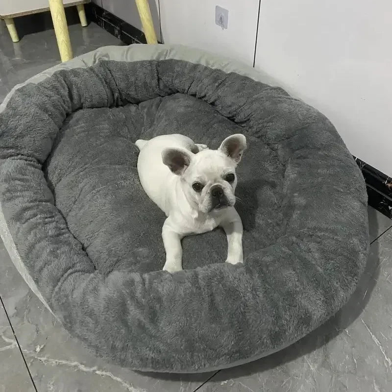 Cozy Plush Dog Bed with Soft Cotton Cover