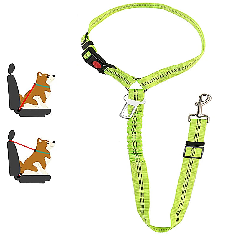 Two-in-One Pet Harness and Car Safety Belt with Reflective Leash