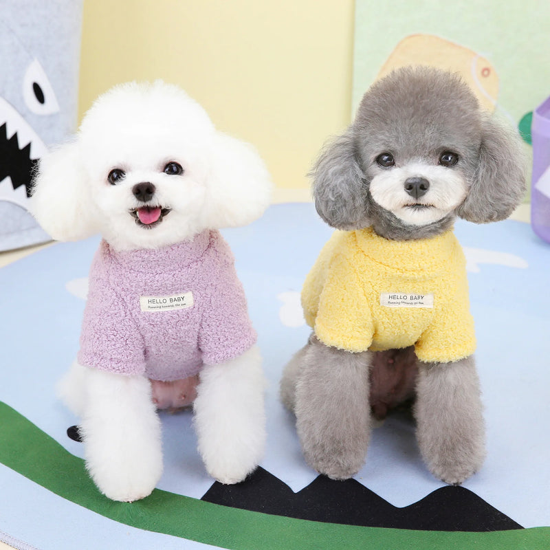 Winter Plush Dog Sweater for Small to Medium Dogs