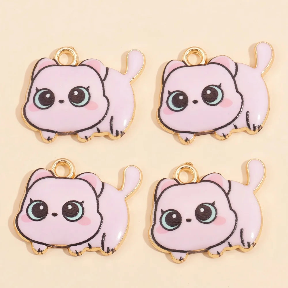 Colorful Cartoon Cat & Animal Enamel Charms for DIY Jewelry Making