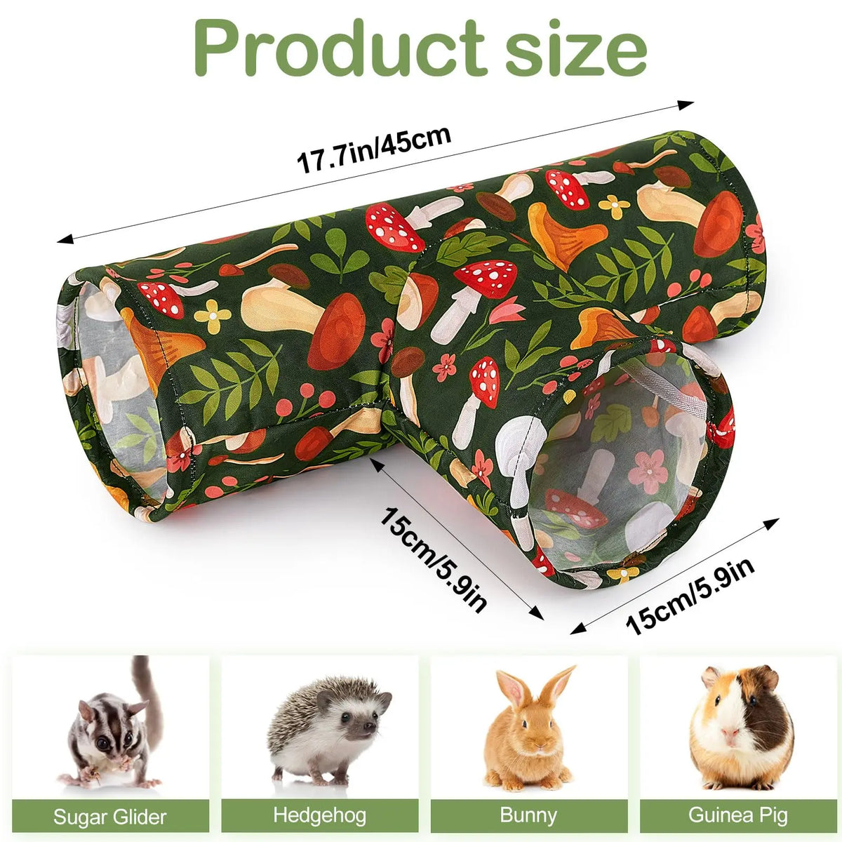 3-Way Foldable Pet Tunnel with Washable Hideout for Small Animals