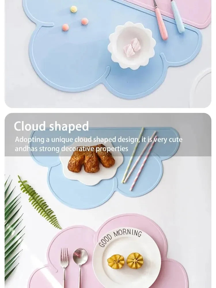 Alfombrilla de Silicona para Alimentación de Mascotas con Forma de Nube