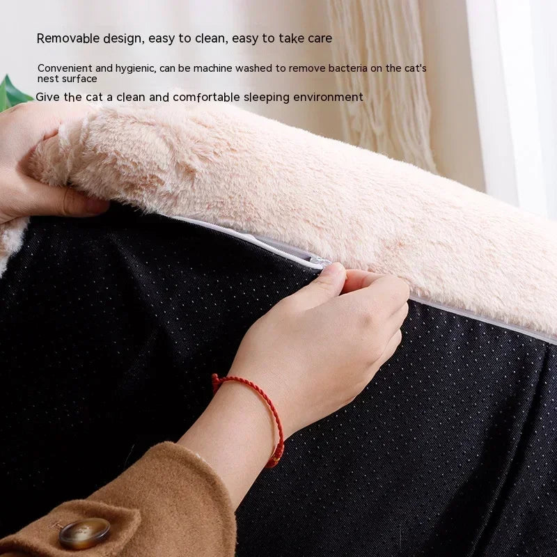 Machine Washable Cat Sofa Bed with Removable Cover