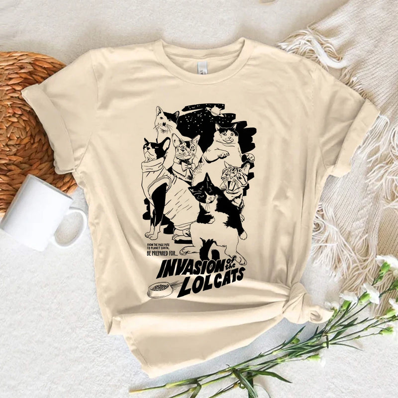 Camiseta Gráfica de Gato Neko para Mujer