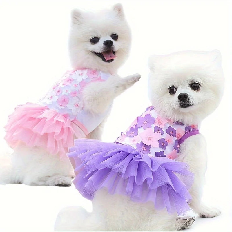 Vestido de Princesa Floral para Perro