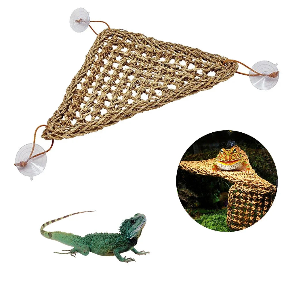 Natural Seaweed Reptile Hammock with Suction Cups