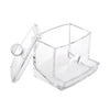 Clear plastic pet ear cleaning cotton swabs with a hinged cap.