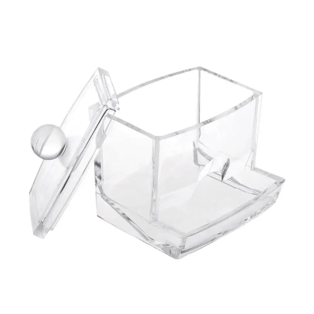 Clear plastic pet ear cleaning cotton swabs with a hinged cap.