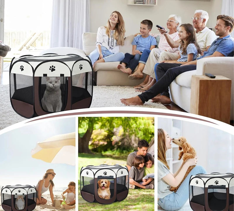 Foldable Octagonal Pet Tent with Mosquito Netting