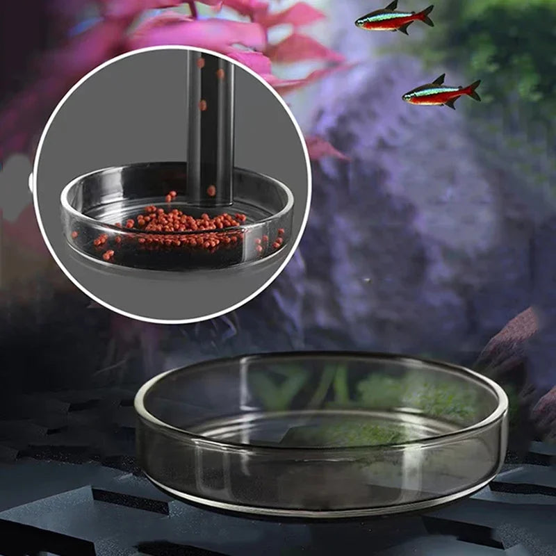 Glas-Aquarien-Fütterungsrohr mit Saugnapf