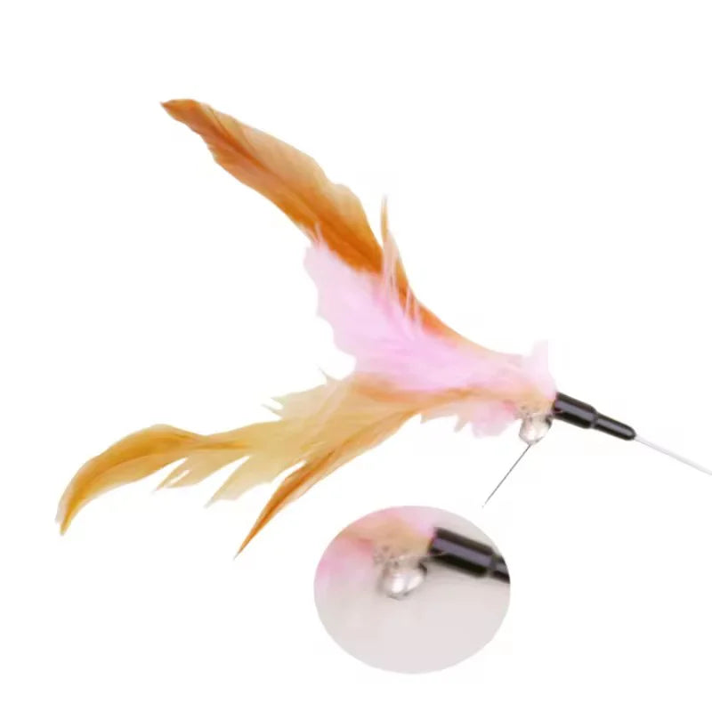 360° Rotating Feather Cat Teaser Wand with Bell