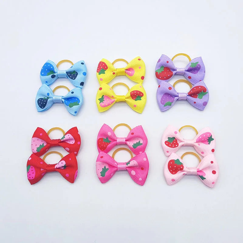 Pet Hair Bows with Elastic Bands (100-Pack)