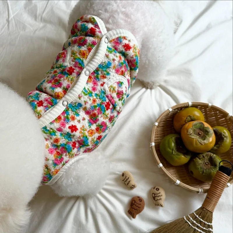 Abrigo Floral para Perros y Gatos Pequeños
