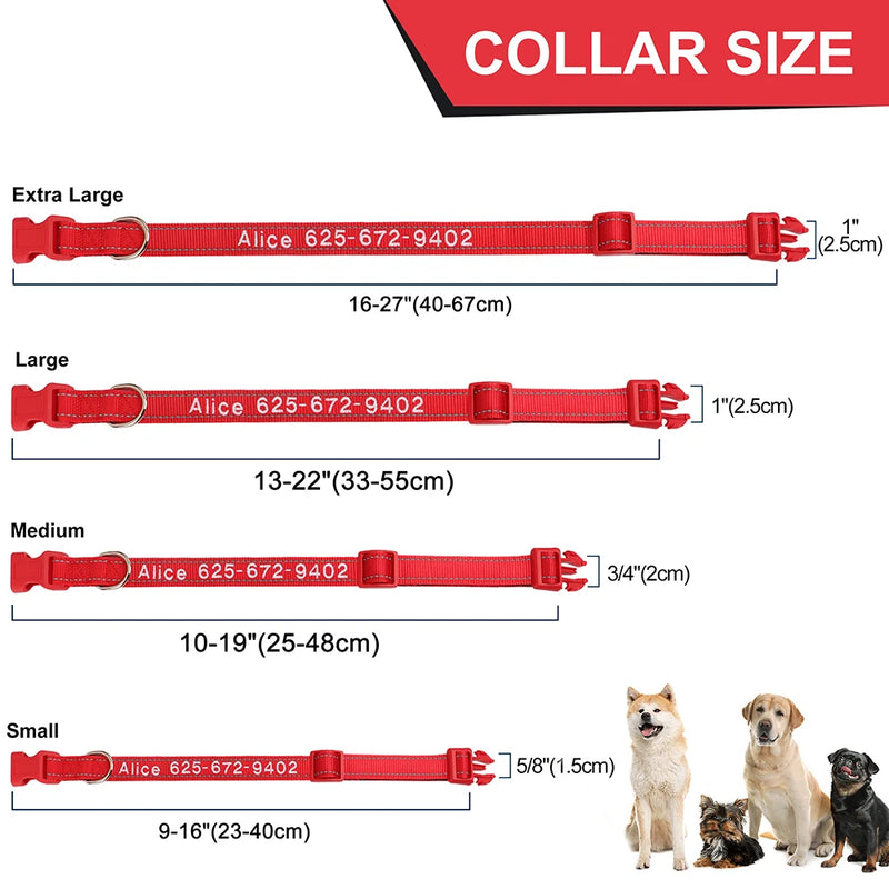 Personalisierte bestickte Nylon-Hundehalsband