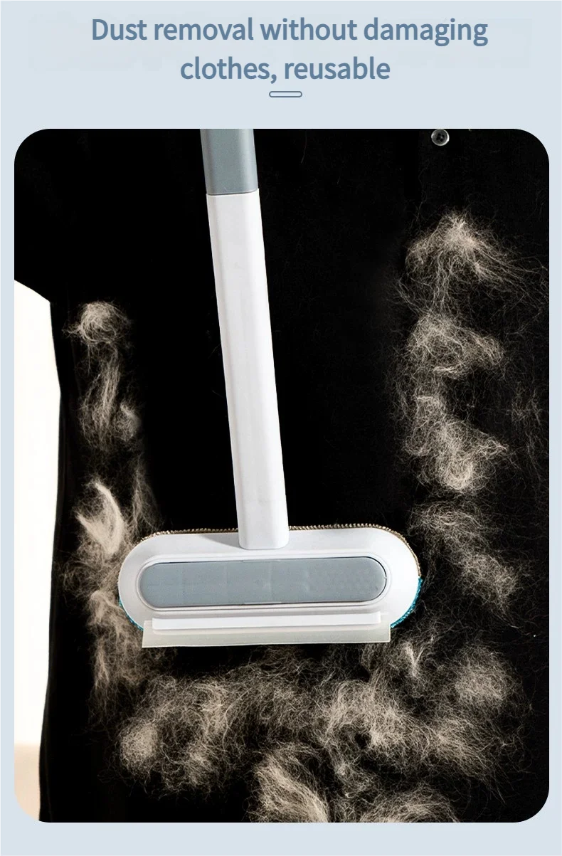 Multi-Surface Pet Hair Remover Brush with Self-Cleaning Base
