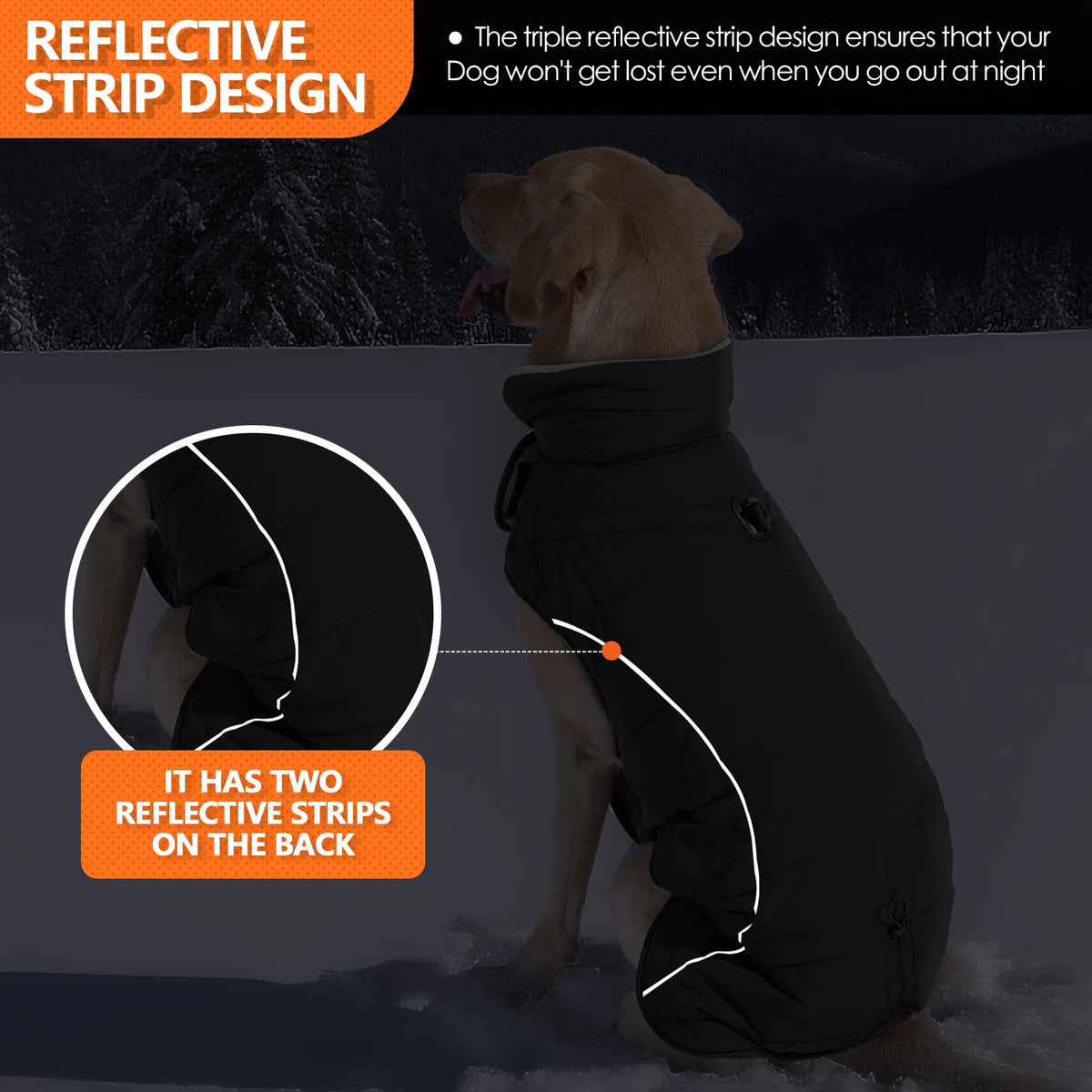 Waterproof Reflective Dog Coat with Adjustable Turtleneck