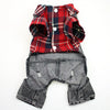 Classic Plaid Denim Jumpsuit for Small Dogs