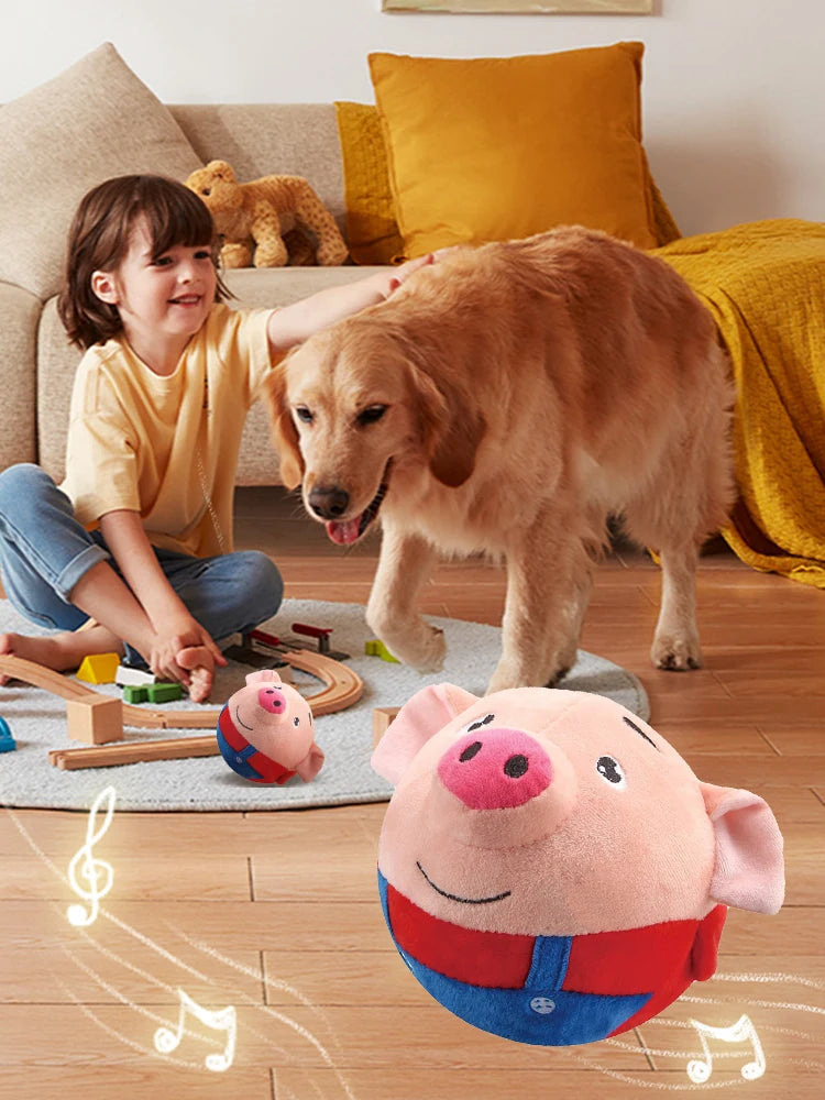 Jouet en peluche interactif pour chien qui rebondit