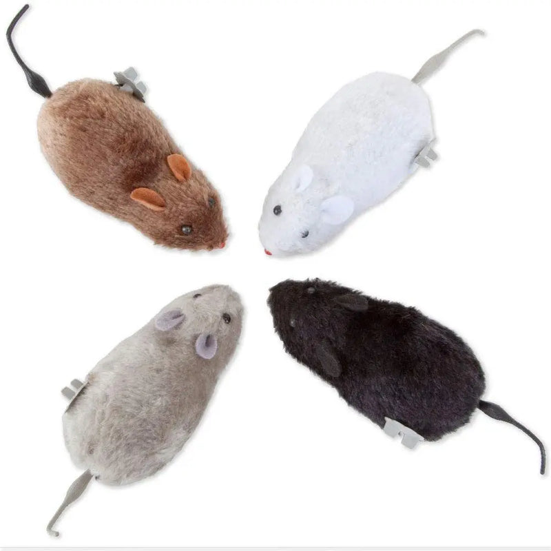 Wind-Up Plush Mouse Toy for Cats and Dogs
