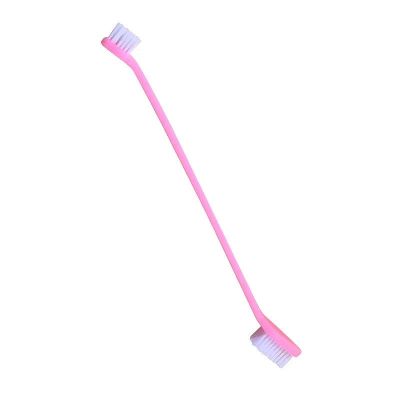 Long-Handle Double-Head Pet Toothbrush Set for Dogs and Cats