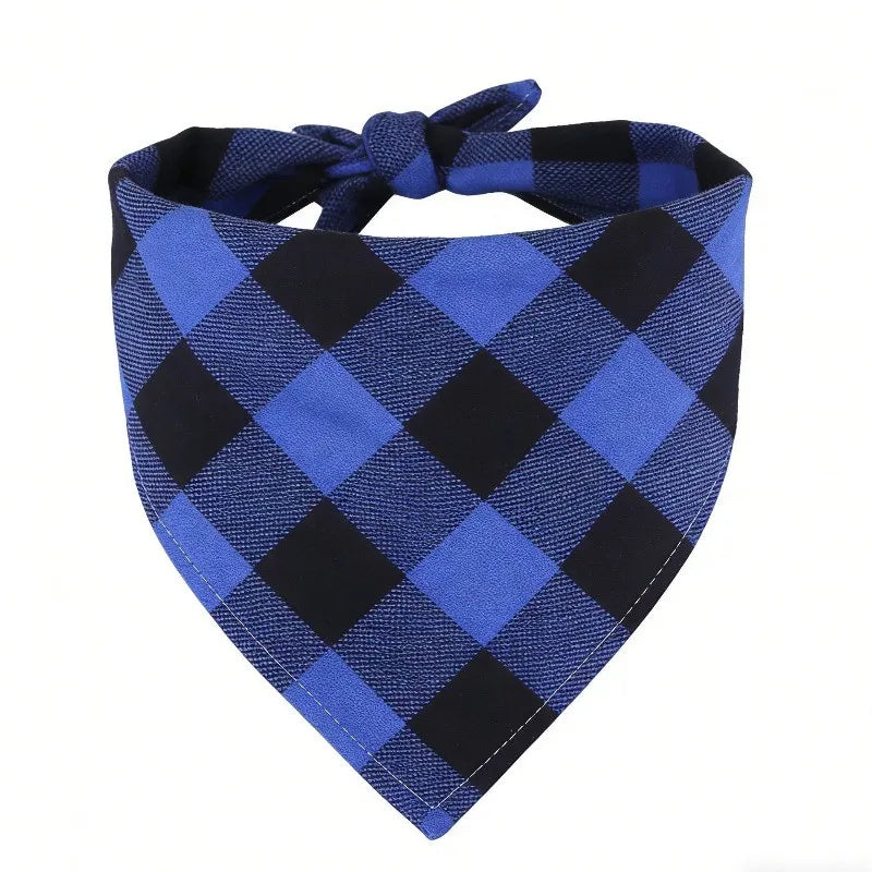 Custom Name Plaid Cotton Dog Bandana