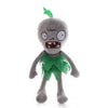 A plush toy of the Plants vs. Zombies Gargantuar, gray with green foliage and menacing teeth.