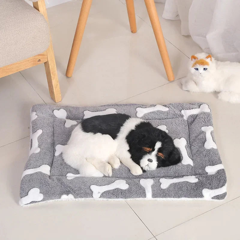 Lit pour animaux de compagnie en peluche double face