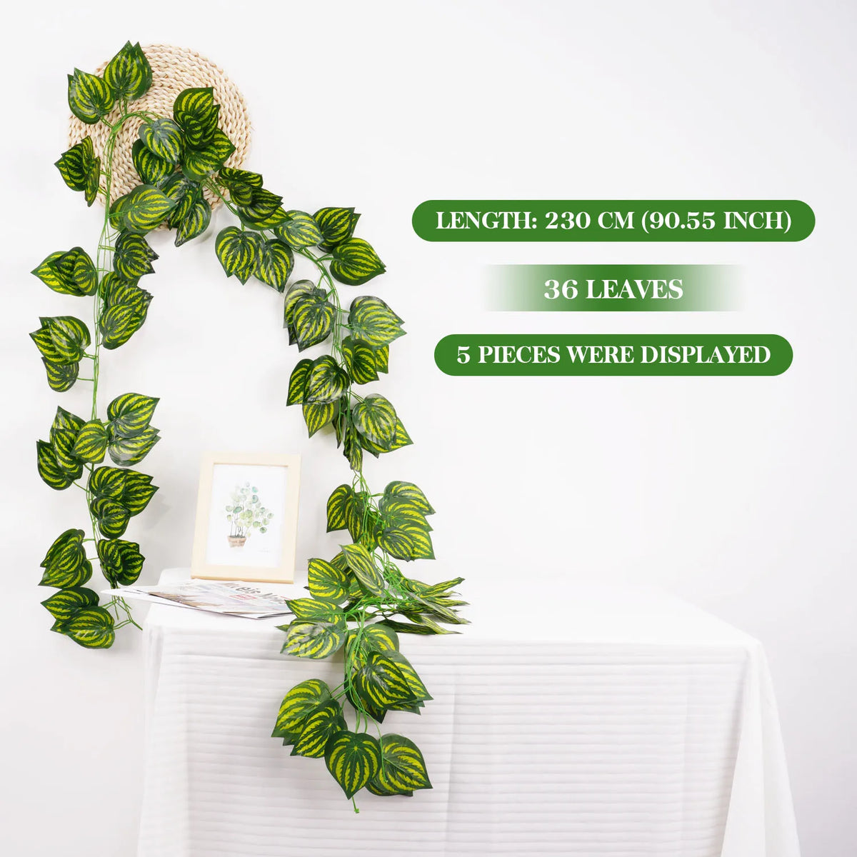 Artificial Ivy Vine Garland – 2.3m Hanging Silk Leaf Decor