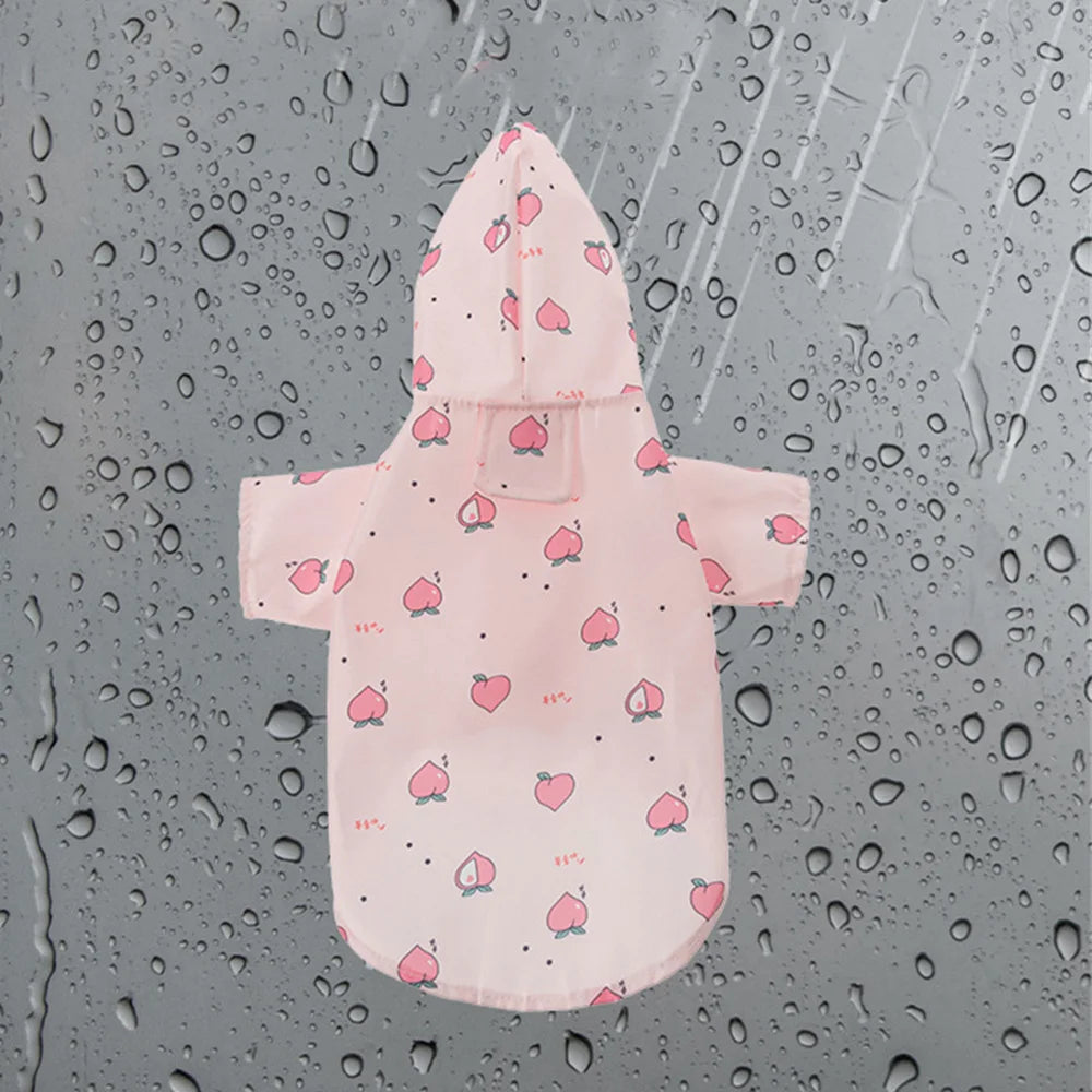 Cartoon Printed Waterproof Dog Raincoat