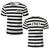 Classic Prisoner Striped T-Shirt for Halloween and Casual Wear
