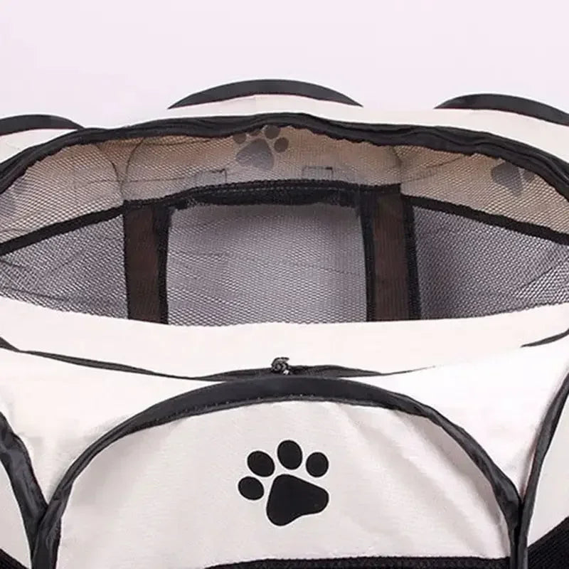 Foldable Oxford Cloth Pet Playpen with Mesh Roof
