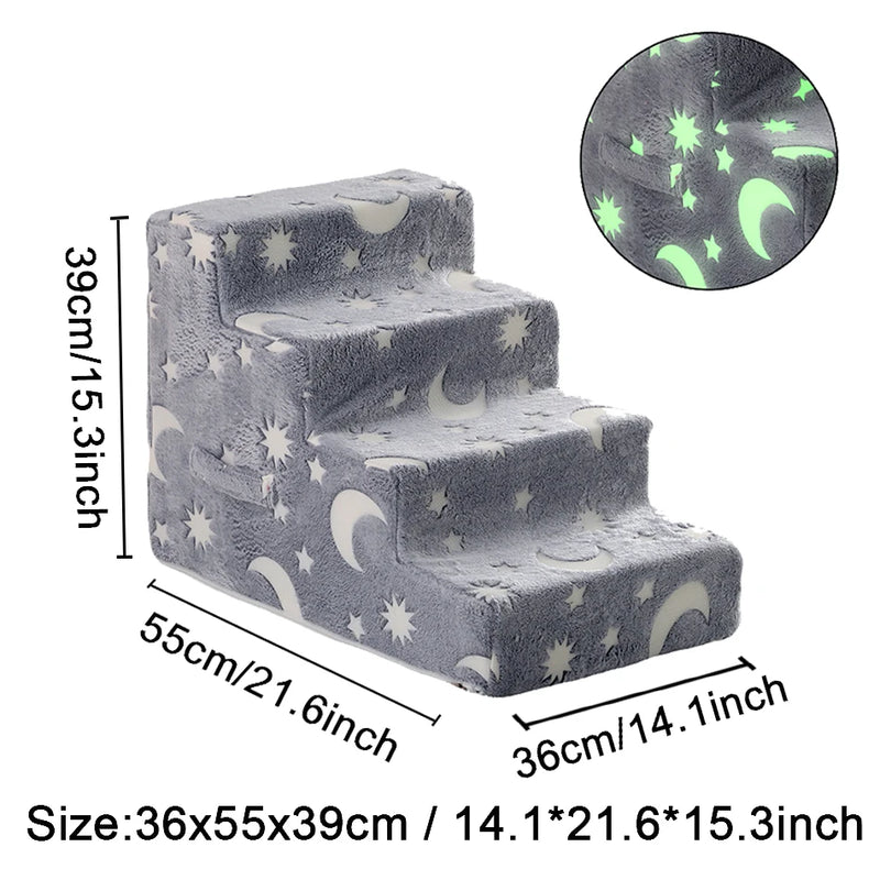 Detachable Pet Stairs with Soft Foam Steps