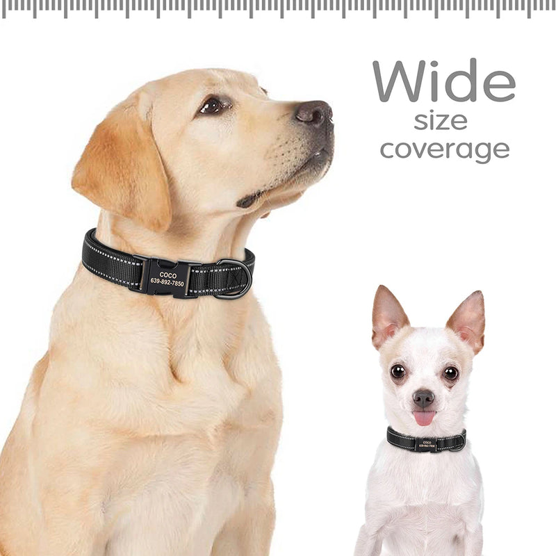 Reflektierendes personalisiertes Hundehalsband mit graviertem Anhänger