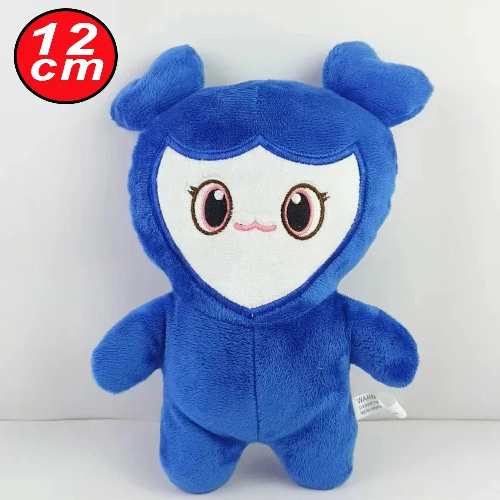 A blue kawaii plush toy with large ears and a white face, shown against a white background.