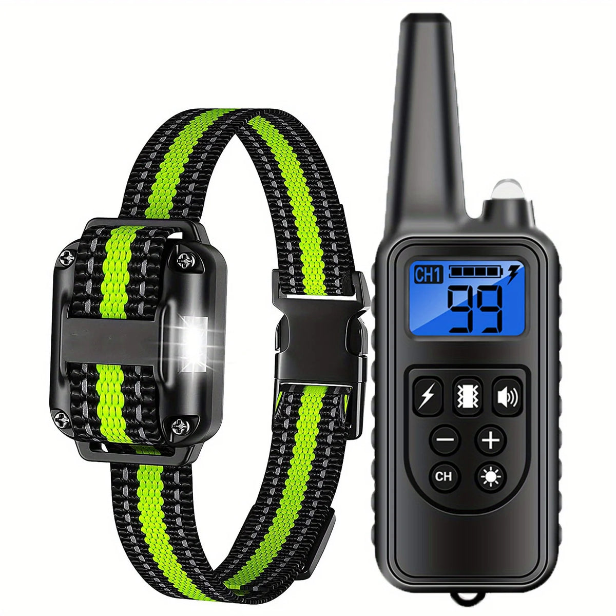 Rechargeable Dog Training Collar with Remote, Vibration, and Light