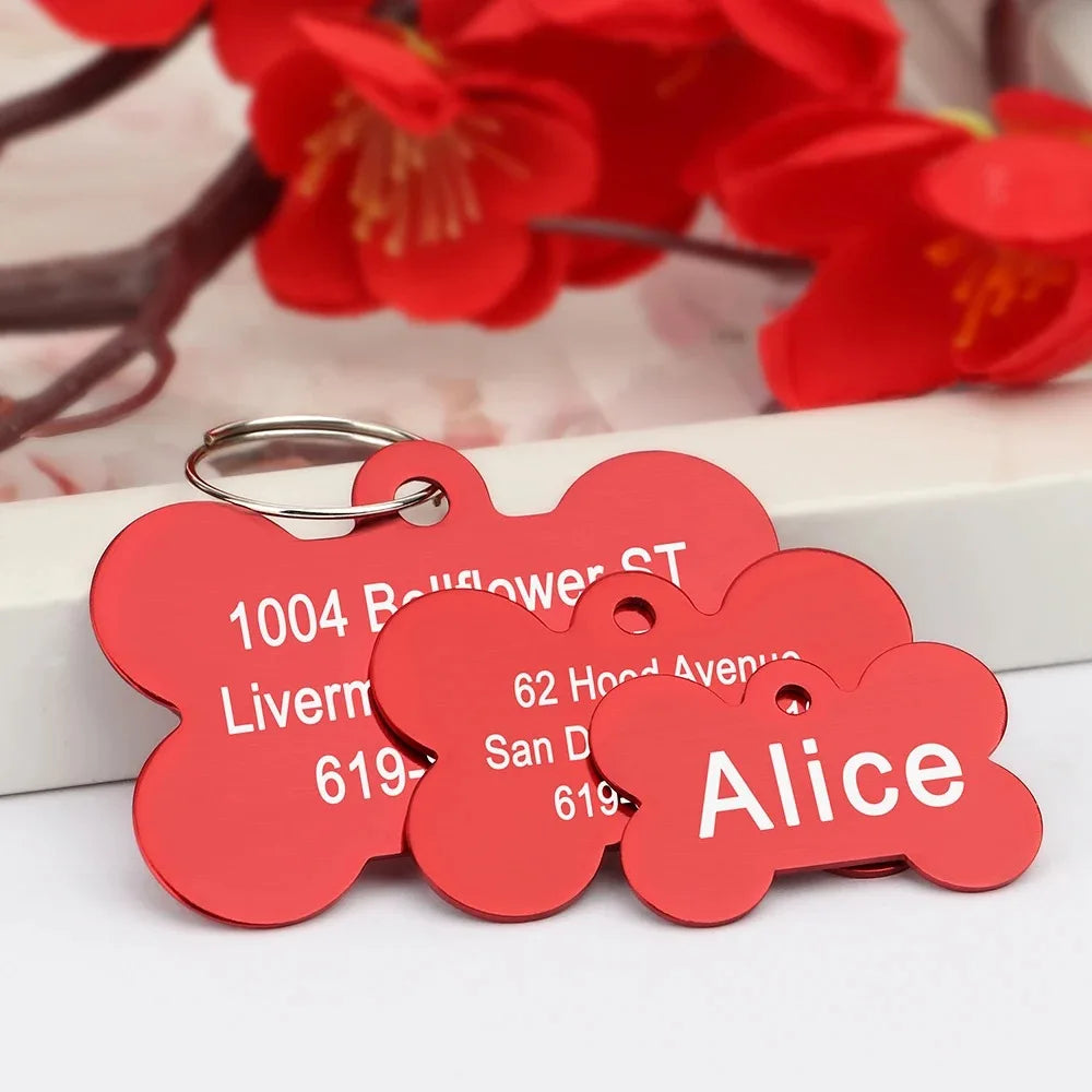 Personalized Bone-Shaped Pet ID Tag with Custom Engraving
