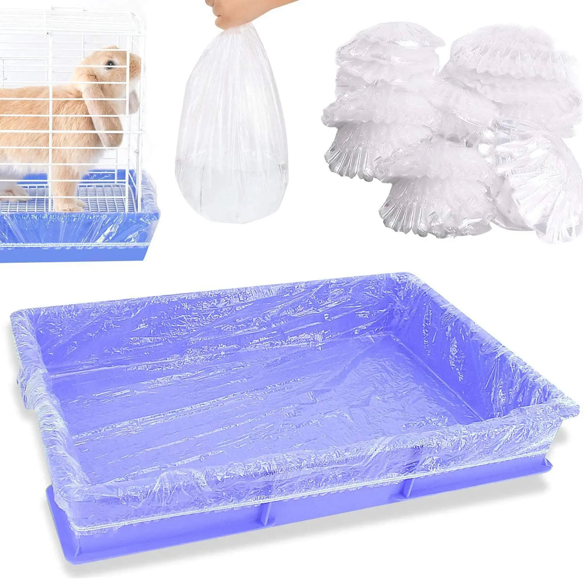 Disposable Clear Plastic Cage Liners for Small Pets (50-Pack)