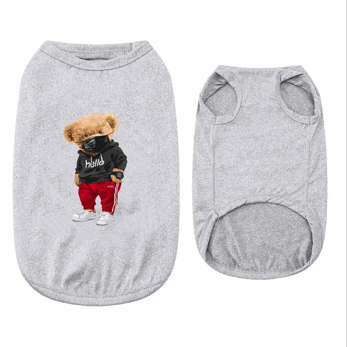 Printed Sleeveless Pet Vest for Cats and Dogs