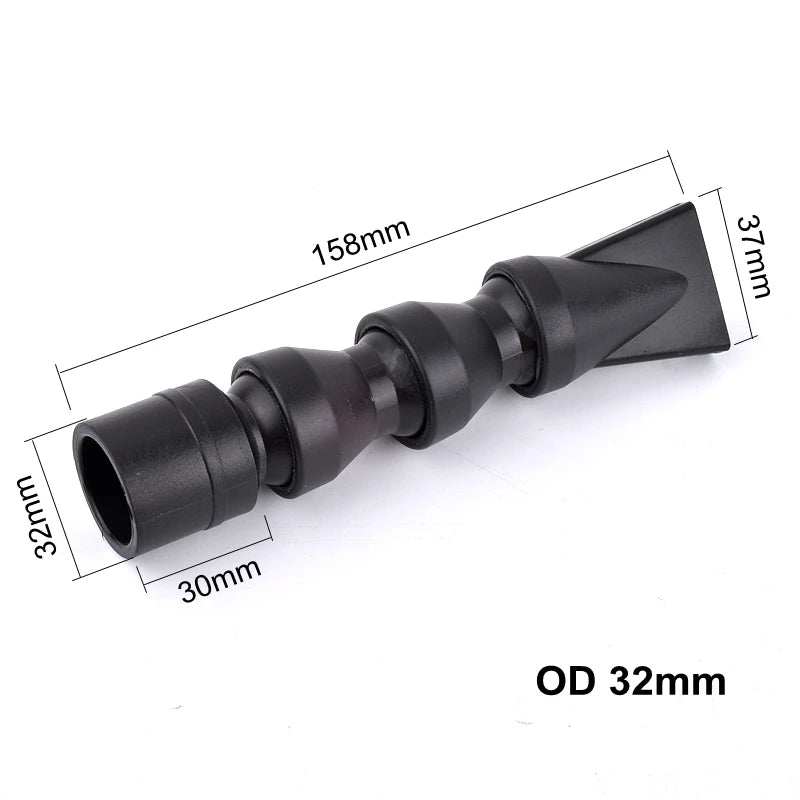 Schwarzer, verstellbarer Aquarium-Wasserauslassstrahl mit 158 mm Länge und 32 mm Außendurchmesser
