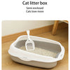 Halboffene Katzentoilette mit Spritzschutz
