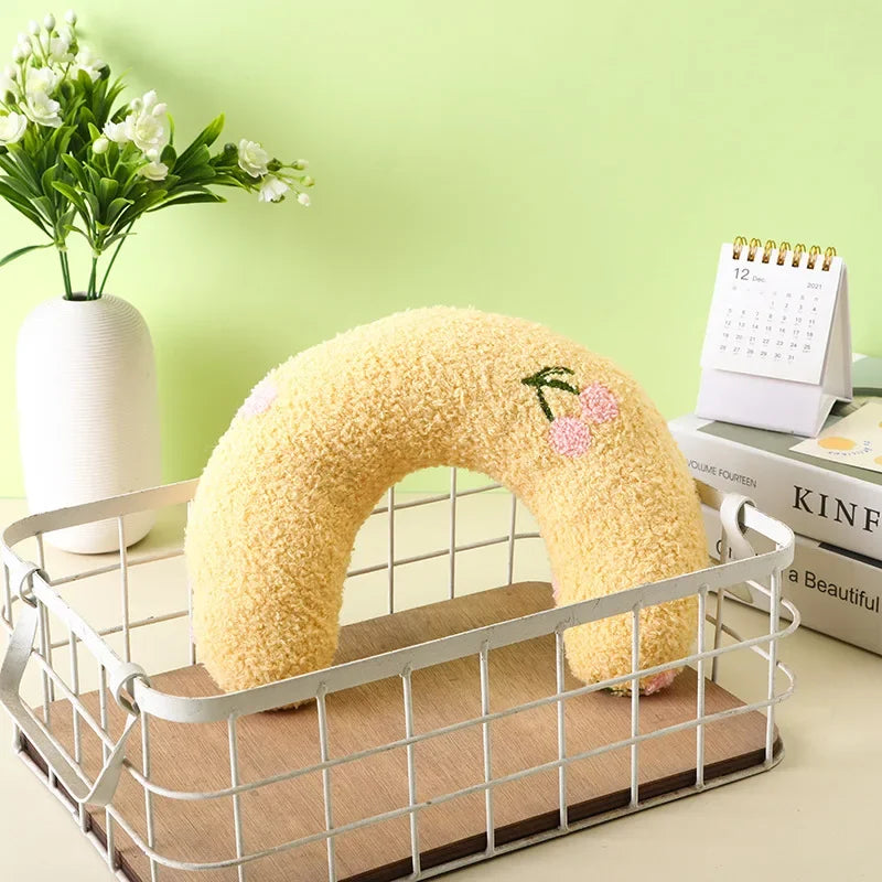 Super Soft Half Donut Cat Bed Pillow for Neck Support and Relaxation