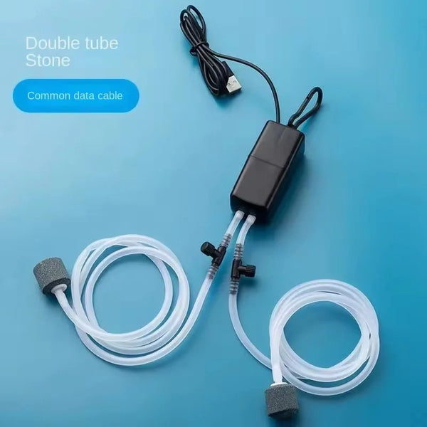 A double tube stone and common data cable are shown on a blue background.