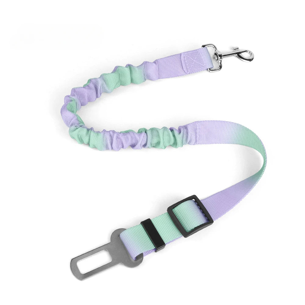 Adjustable Dog Car Safety Seat Belt with Elastic Bungee Buffer