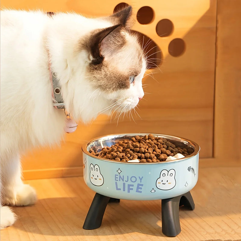 Bol pour animaux en acier inoxydable surélevé avec base antidérapante