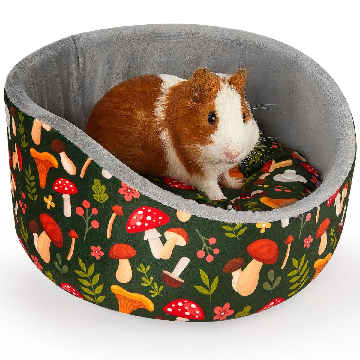 Cozy Fleece Hideout Bed for Small Pets with Removable Cushion