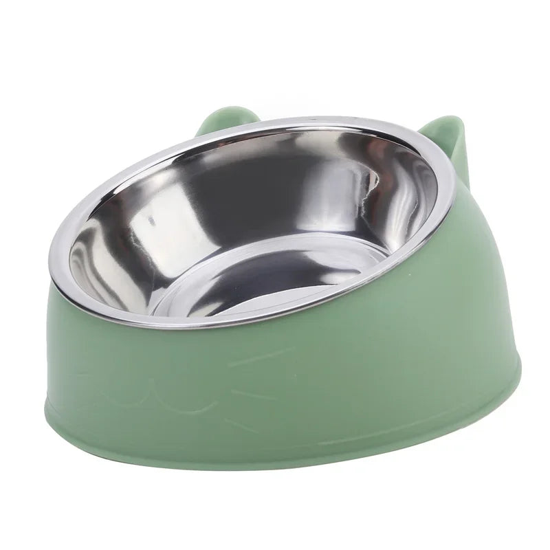 Ergonomic Stainless Steel Pet Food Bowl with Tilted Design