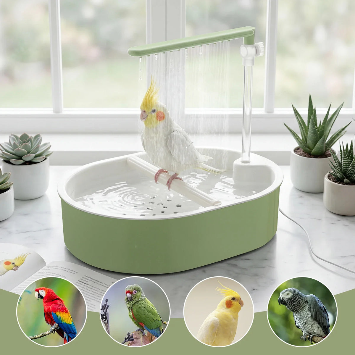 Electric Circulating Bird Bath with Adjustable Water Flow