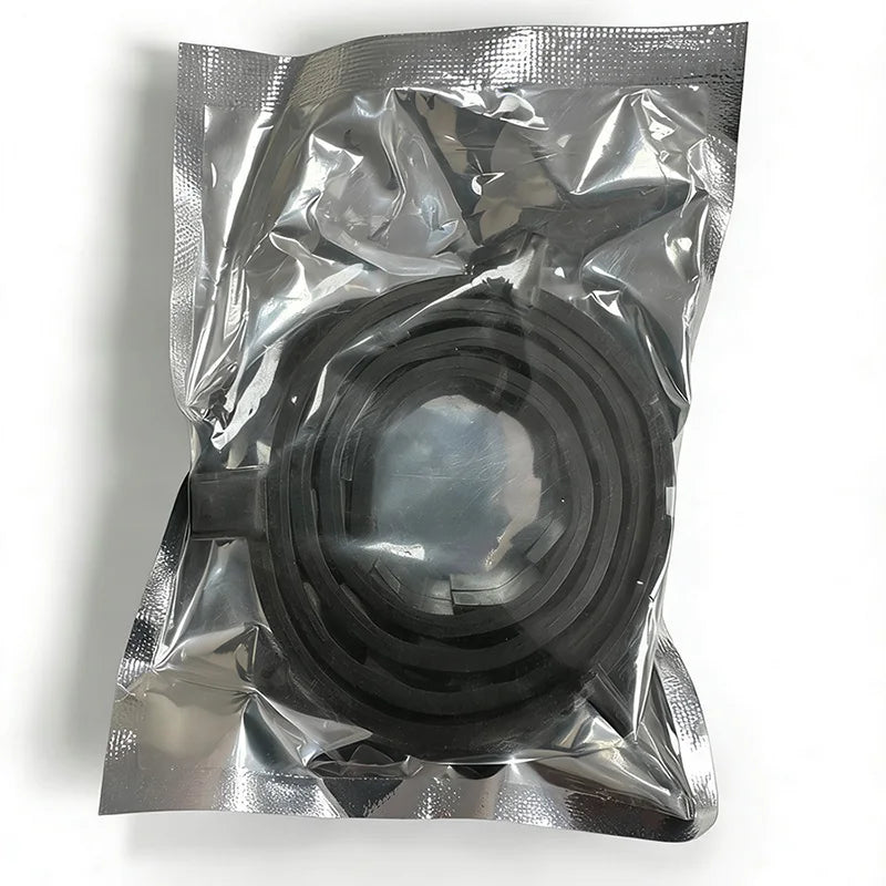 A clear plastic bag containing an adjustable silicone pet collar for small dogs, puppies, and cats.