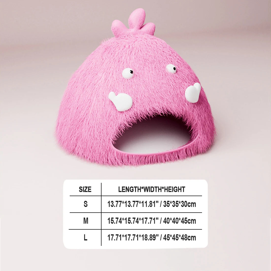 Monster Cartoon Plush Cat Bed Cave with Cushion