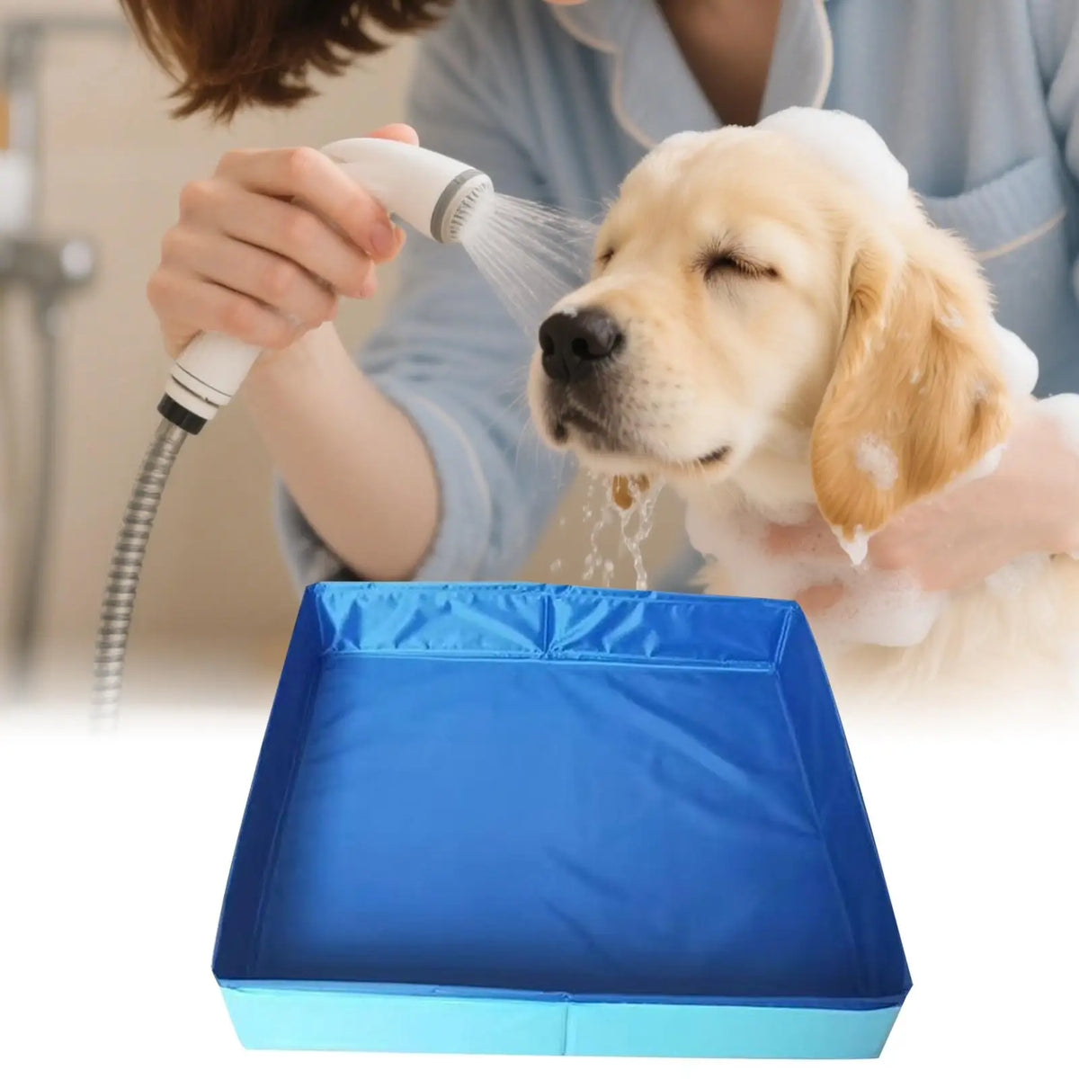 Foldable Dog Wading Pool for Small Pets with Non-Slip Base
